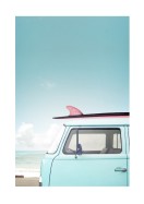 Vintage Car By The Ocean | Erstellen Sie Ihr eigenes Plakat