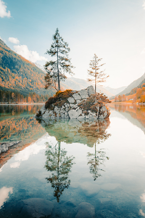 Calm Lake At Sunset