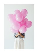 Woman Holding Pink Balloons | Erstellen Sie Ihr eigenes Plakat